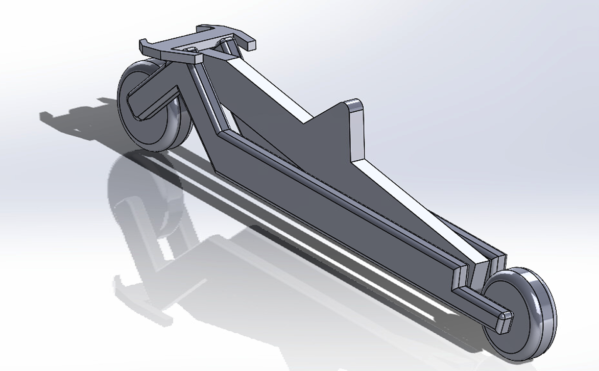 Folded Steerra scooter render compacted for transport.
